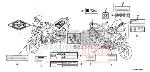 CAUTION LABEL VFR1200XDG de 2016